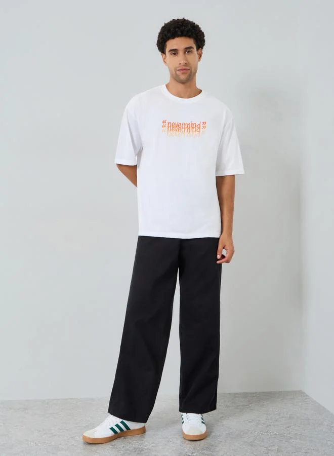 Styli Men Black Relaxed Fit Chino Pants